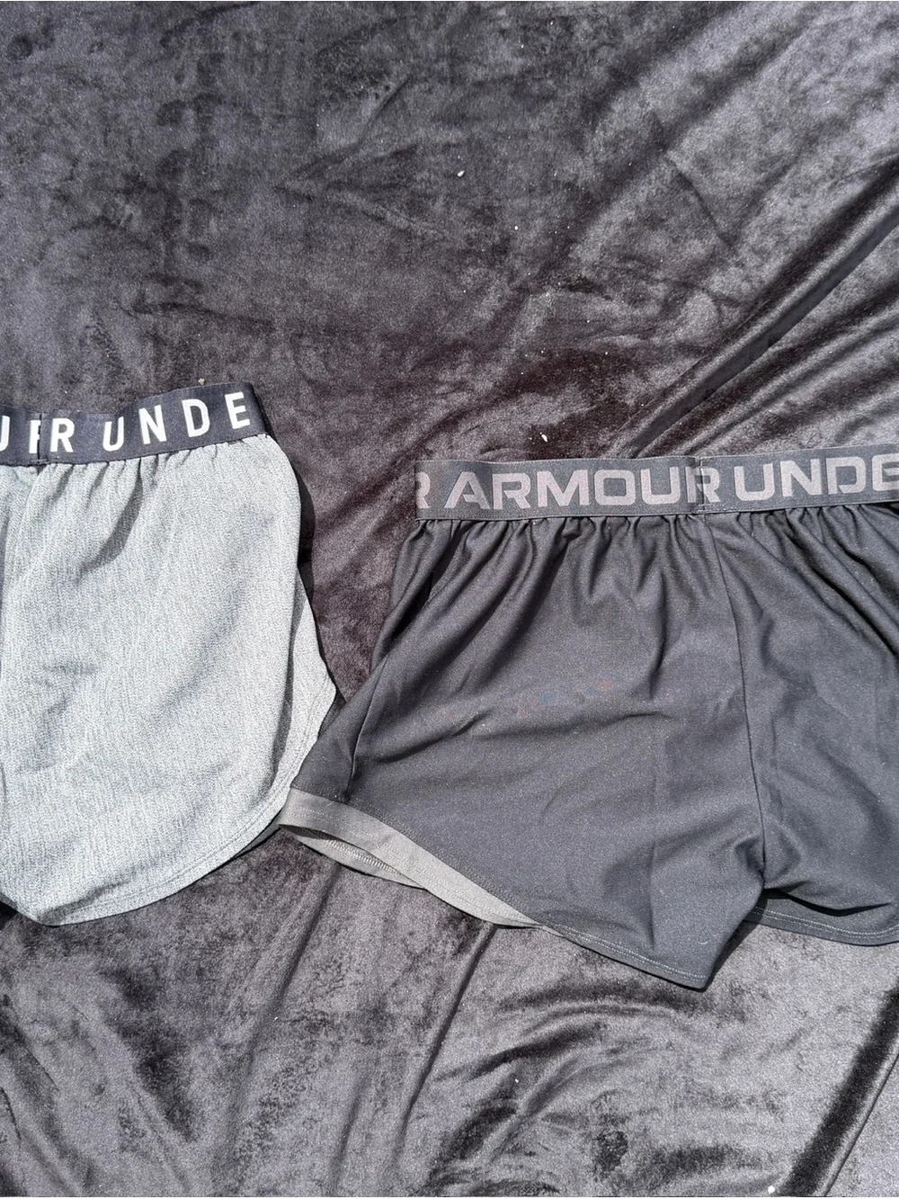 Under Armour Women’s Athletic Shorts Duo — Black & Light Gray